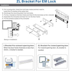 Z and L Bracket for 1200LBS 500KG Holding Force Electromagnet Lock Single Inward Door Access Control Electric Magnetic Door Lock