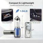 makecatch Handheld Car Vacuum Cleaner, 20000Pa High-Power Cordless Vacuum with 6000mAh Battery, LED Light, Washable HEPA Filter, Large Dust Cup, Lightweight Mini Vacuum for Car/Home/Pet Hair