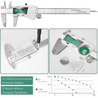 Electronic Digital Vernier Caliper Measuring Tool, IP54 Waterproof Electronic Micrometer Caliper, 150mm/0-6 inch Stainless Steel Vernier Caliper with Large LCD Screen, Inch Metric Conversion
