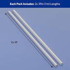 D-Line Half Round Cord Hider, Patented Cable Cover, Hide TV Wall Mount Wires, Raceway for Cords, Decorative Wire Covers, Paintable, Adhesive Cable Concealer - 2X 1.18in W x 0.59in H x 39in L - White