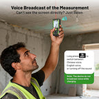 Huepar 3-in-1 Laser Measuring Tool, 400Ft Laser Measure & 33Ft Green Cross Line Laser Level & 6.5Ft Tape Measure, Rechargeable, Voice Broadcast, Multi-Mode, Rugged for Construction &Home Use, SW-T120