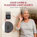 CallToU Caregiver Pager Wireless Call Bell Alert Button for Seniors/Elderly/Patients 1 Plugin Receiver 1 Waterproof Transmitter