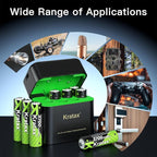 Kratax 3700mWh AA Rechargeable Lithium Batteries with Charger, 8 Pack high Capacity Double A li-ion Batteries 1.5v, Long Lasting, Charging Storage Box with AA Lithium Battery Rechargeable