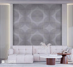 From Plain To Beautiful In Hours 9002 Arc Swell PVC 12 in x 12 in Peel and Stick Wall Panels (Covers / 10 sq.ft), Milky Grey, 10 Piece