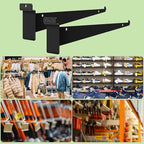 APOCHON 12 Pack Slatwall Shelf Bracket 12 inch, Heavy Duty Slatwall Knife Shelf Bracket for Slat Wall, Metal Slatwall Accessories with Lip for Slatwall Panels Shelving Display Home Commercial