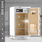 【US STOCK】TIGERKING 7.2 Cubic Feet Extra Large Heavy Duty Safe Box, Home Safe with Double Safety Key Lock and Separate Lock Box, Digital safe with 2 Removable Shelf for Home Hotel Office,132lbs