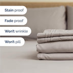 Full Size 4 Piece Sheet Set - Comfy Breathable & Cooling Bed Sheets Set - Hotel Luxury Bedding for Women, Men, Kids, Teens, Boys & Girls - Deep Pockets, Soft and Wrinkle Free - Oeko-Tex - Light Grey