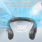 Kinhowly Portable Neck Fan,Hands Free Personal Wearable Bladeless Fan,6000mAh USB Rechargeable,360° Cooling,LED Display,4-Speeds,Birthday Gifts for Men Women Dad Mom,Valentines Day Gifts (Dark grey)