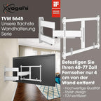 Vogel's TVM 5645 Full-Motion Ultra-Thin TV Wall Bracket for 40-77 inch TVs, Max. 45 kg, Swivels up to 180°, Full-Motion TV Mount max. VESA 600x400, Universally Compatible