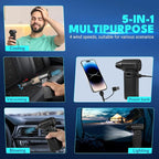 Newdehanm Violent Turbo Fan,Electric Compressed Air Duster & Vacuum Cleaner, Portable Rechargeable Cordless Handheld Air Blower with LED Light & Power Bank for PC, Outdoor, House, Car,20000mAh