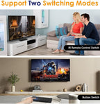 2-in-1 HDMI & AV Switcher – Play PS5 & Retro Games on 1 TV, 3 HDMI 2.0 (4K HDR) + 2 RCA Inputs – Supports Xbox Series X/Switch/Wii/PS2/N64 – HDCP 2.2, 3D, 4:3/16:9 Toggle