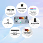 iuZee PTZ Camera Controller 4D Joystick PoE IP PTZ Keyboard with Controller 5" LCD Screen Preview, Support VISCA PELCO-P PELCO-D RS422 RS485 RS232 RJ45, for Live Streaming Meeting/Church Service/Education