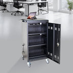 45-Bay Mobile Charging Cart with Keyed Lock, Steel Laptop & Tablet Charging Cabinet with Cable Management, Rolling Power Station for Classroom, Office, School, Library