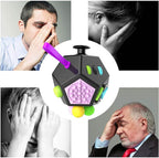 Fidget Dodecagon –12-Side Fidget Toys Cube Relieves Stress and Anxiety Anti Depression Travel Toy Christmas Stocking Stuffers Gifts for Children and Adults (B2 Black Colorful)