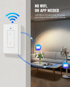 WILAWELS Remote Control Outlet Wireless Light Switch, Removable Remote Outlet Switch Kit for Lamps, Lights, Appliance, Expandable, 100ft RF Range, FCC Listed (1 Controller + 2 Outlets) W08RC1206