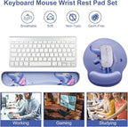 Mouse Pad Keyboard Wrist Rest, Gel Non Slip Rubber Wrist Support Rest Mouse Pad for Home Office, Computer Laptop Desk Typist Gamer, Cute Comfy Cushion Mousepad Memory Foam Ergonomic, Happy Elephant