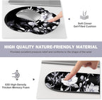 Gaming Mouse Pad, Large Desk Mat, Cute Desk Pad Protector, 4in1 XXL Mousepad + Keyboard Wrist Rest+Mouse Wrist Rest+Coaster Set with Ergonomic Desk Pad for Home Office PC Computer, Black White Flowers