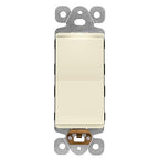 LIDER Minimalist Design Matte Finish Lighted Decorator Switch, Frameless Paddle Light Switch with Locator Light, Grounding Screw, 3-Way or Single Pole, 15A 120V, UL Listed, LS15-3W-LA, Light Almond