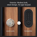 Level Lock+ WiFi Deadbolt Smart Lock - World's Smallest Smart Lock Plus Apple Home Key - Lock/Unlock Anywhere - Level App for iOS & Android - Works with Apple Home, Alexa, GoogleHome (Satin Nickel)