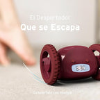 CLOCKY Extra Loud Alarm Clock for Heavy Sleepers on Wheels Rolls Runs Away Vibrating, Easy to Set Super Smart Snooze Digital Bed Shaker Alarm Clock Funny Gift for Adults Kids Teens Bedrooms (Wine)