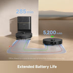 DREAME D20 Pro Plus Robot Vacuum, 13,000Pa Suction, DuoBrush for Pet Hair, Corner Cleaning, Self Emptying, LDS Navigation Laser Avoidance, Vacuum Mop, Hard Floors&Carpets (Black)