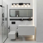 DIKAIDA 6-Light Black Vanity Lights 38'' Modern Bathroom Vanity Lighting Fixtures Above Mirror， Industrial Matte Bathroom Light Fixtures, Bath Wall Light Fixtures, Black Wall Sconces