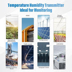 Tzone 4-20mA Temperature Humidity Transmitter,Digital Analog Temperature Transmitter Industrial Temp Humidity Sensor Collector Wall Mounted, Temp Probe Monitor for Greenhouse Environment Test Grow