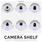 BRAINWAVZ Drill Free Tilted Corner Wall Mount Small Shelf for Baby Monitors, Home Security Cameras & More, Strong VHB Adhesive with Screw in Option, Easy to Install, No Mess