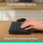 Logitech MK250 Bluetooth Wireless Mouse and Keyboard Combo: Fast & Easy Connectivity, Compact Wireless Keyboard, Ambidextrous Mouse, Durable Build - Windows/MacOS - Rose