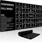 Baziabbo Office Desk Mat,Conference Call Bingo Mouse Pad for Virtual Meetings,Work from Home Computer Accessory，Non-Slip Desk Pad with Stitched Edges for Computer (Bingo)