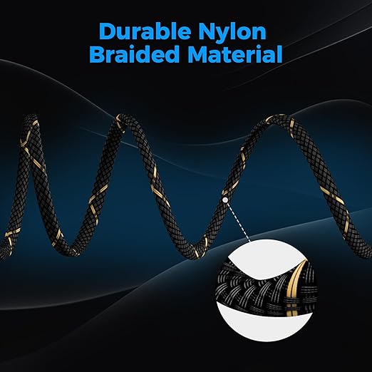 14/2 Speaker Wire 100 Feet, 14AWG Gauge Speaker Cable, Direct Burial, Durable Nylon Braided, in Wall, 2 Conductors, OFC Oxygen-Free Copper, for Car Audio Stereos, Home Theater, Surround Sound, Radio