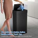 AthLike Sensor Trash Can, Touchless Motion Sensor Trash Bin, Smart Automatic Garbage Can with Soft-Close Lid, Bag Retainer Ring and Display Light,for Kitchen,Living Room Office (Black, 18.5 Gal)