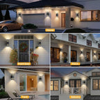 Zinola Dusk to Dawn Outdoor Lighting 2 Pack, Modern Outdoor Wall Lights Black Exterior Lighting Fixtures Wall Mount with E26 Base, Waterproof Sconce Outside Lights for House Porch, Bulbs Included