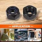 MewuDecor 1/2-13 Nylon Insert Hex Lock Nuts Locknuts, 304 Stainless Steel 18-8, Black Oxide, 25 PCS