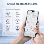 Smart Ring Health & Fitness Tracker for Men & Women, Heart Rate, SPO₂, Sleep & Activity Monitoring, IP68 Waterproof, Long Battery Life, Family Care Mode, No Subscription Fee (Black, 7)