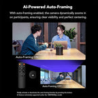NEARITY C45 2K Video Conference Webcam with Microphone and Speaker, All-in-One Camera with 4 Noise Cancelling Microphone, 5X Zoom FHD Webcam AI Auto-Framing Plug-and-Play for Zoom/Teams/Google Meet