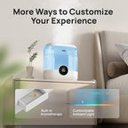 DREO Smart Humidifiers for Bedroom, 6L Top Fill Supersized Cool Mist Humidifier for Large Room, 60 Hour Runtime, Quiet Ultrasonic Humidifiers for Plants, Baby, Indoor, Home, Night Light, Blue