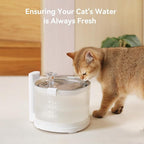 Cheerble Pumpless Cat Water Elfin Fountain, Wireless Pet Fountain Battery Operated, 2L/67oz E1+ Automatic Water Dispenser Cats & Dogs MagDrive™ Technology Stainless Steel Tray, 4 Filters