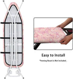 ZCFYGDX Breathable Ironing Board Cover Decor, Resist Scorching & Staining, 14x45 Wear & Soil Resistant Covers, Elastic Edges,3 Fasteners,Anti-Scorch Polyester Butterfly Pattern Pink Print
