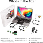 Portable Monitor with Keyboard,14inch 1080P FHD Lapdock Compatible with Raspberry Pi/Mini PC/Phone/PC/Game Console,CrowView Note Built-in Battery with RPi5 Adapter(Full TypeC & HDMI Cable Included)
