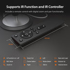 j5create 360 All Around AI-Powered Conference Room Camera with Speakerphone, Smart-Tracking, Auto-Framing, Include a Remote Control (JVU368)