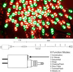 HOME LIGHTING 66ft Christmas Decorative Mini Lights, 200 LED Green Wire Fairy Starry String Lights Plug in, 8 Lighting Modes, for Indoor Outdoor Xmas Tree Wedding Party Decoration (Red & Green)