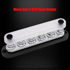 6 x M10 (3/8") Studs Power Distribution Block Bus Bar 12V, Ampper 7" HD 300A Marine BusBar Battery Distribution Block W/Cover for Car Boat Solar (Black)