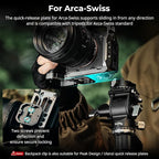 SMALLRIG Camera Clip with Plate, Quick Release System, Max Payload 40kg/88lb, for Sony, for Nikon, for Fujifilm, for DSLR Action Camera, Backpack Strap Clip Kit for Arca-Swiss - 5053