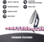 COTTY HOME Extra Thick Ironing Board Covers with Pad Standard Size 15x54, Snug Fit Adjustable Drawstring Tightening with Stopper, Heat Reflective Coating, Nose Pocket and Fastener Straps, Polka Dots