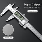 Digital Calipers, Caliper Measuring Tool with Large LCD Screen, Stainless Steel Micrometer Caliper Digital, Auto-Off Feature, Screen Splash Proof, Switch from Inch Metric Fraction (6Inch/150mm)