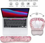 Ergonomic Mouse Pad Wrist Support and Keyboard Wrist Rest Set with Coasters, Non-Slip PU Base, Easy Typing & Pain Relief, Perfect for Home Office Working Studying, Quote Bible Verses Psalm 46:5