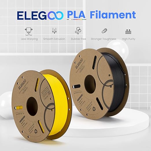 ELEGOO PLA Filament 1.75mm Bundle 4KG, 3D Printer Filament Bulk Dimensional Accuracy +/- 0.02mm, 4 Pack 1kg Cardboard Spool(2.2lbs) Fits for Most FDM 3D Printers(Red, Yellow, Orange, Neon Green)