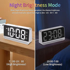 Alarm Clocks for Bedrooms, Digital Bedside Clock with RGB Night Light, Adjustable Volume for Heavy Sleepers, USB Charger, Large Display, Modern Decor for Desk, Dimmable Alarm Clock for Kids(White)