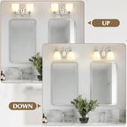 EJIAXIN Bathroom Vanity Lights Over Mirror, 2 Light Bath Vanity Light Modern Chrome Bathroom Lighting Vanity Light Vintage Style for Living Room Cabinet Bedroom Restroom